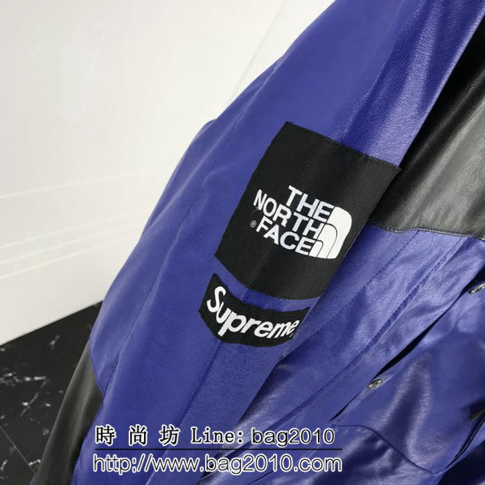 SUPREME X TNF 重工聯名皮質 紫色 抓絨衝鋒衣 情侶款 ydi1887